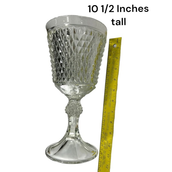 LARGE Glass Goblet - 10 1/2 tall - Picture 3 of 3